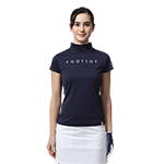 WOMEN’S ロゴプリント ストレッチモックネックシャツ